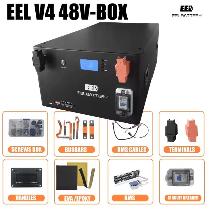 EEL V4 51,2 V 280AH 15kW Batteriebox mit EJ 200A BMS + 250A DC-Leistungsschalter - SmartHome-Energy
