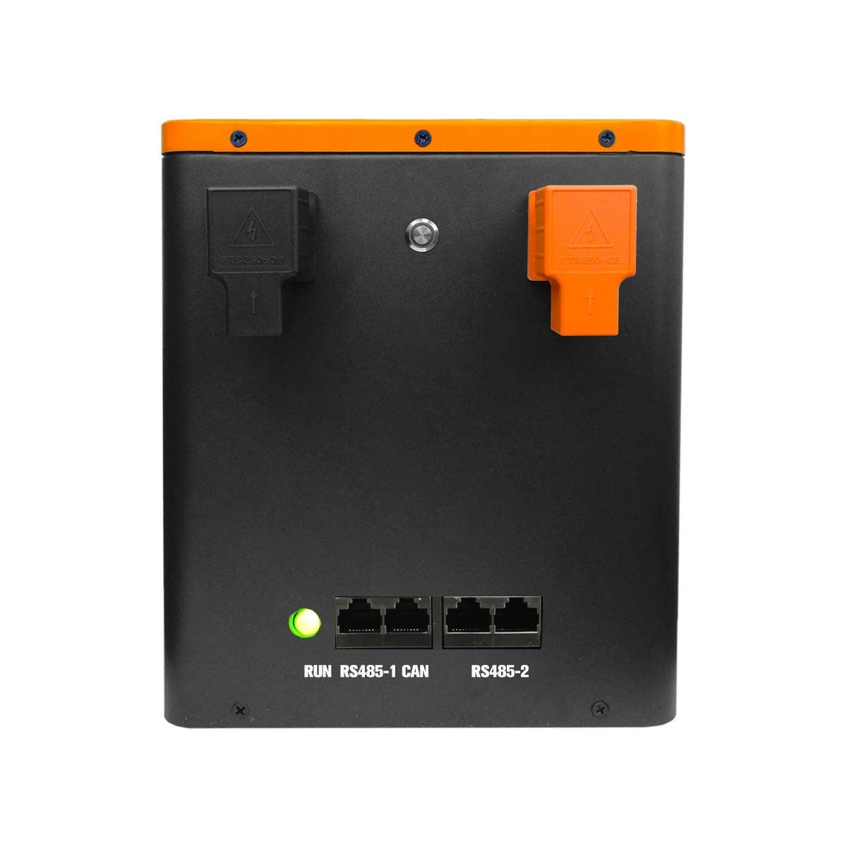 EEL 12V DIY-Batteriebox V2CR Frontansicht mit CAN- und RS485-Anschlüssen
