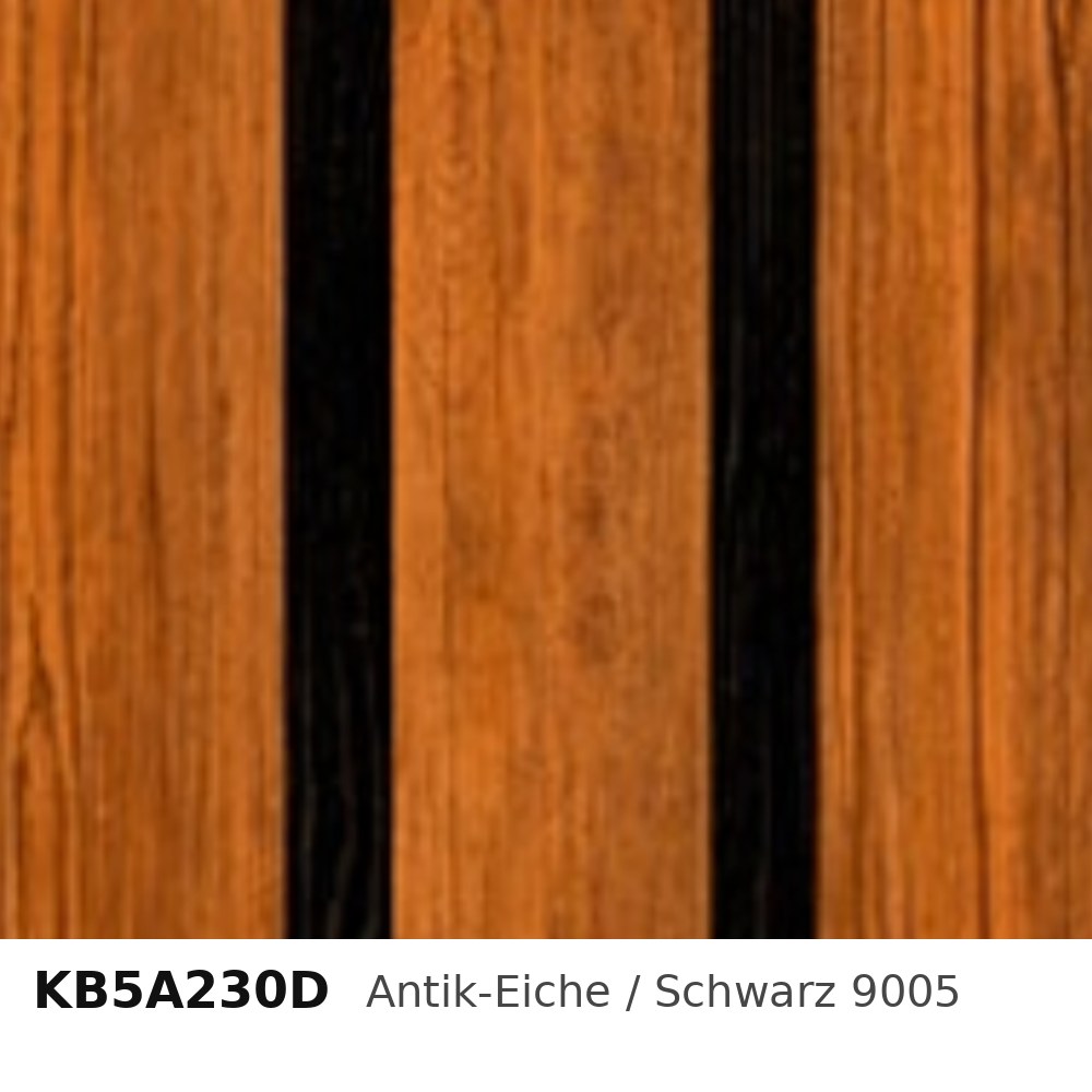 Budmat Fassadenlamellen Dekor KB5A230D Antik-Eiche / Schwarz 9005