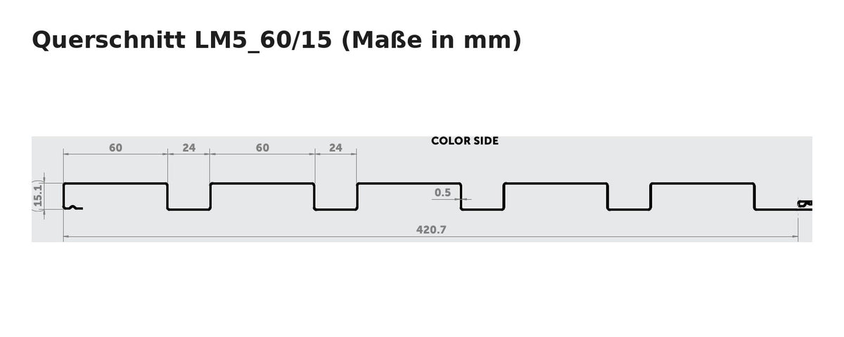 Budmat Fassadenlamelle LM5_60/15 Querschnitt mit Maßen