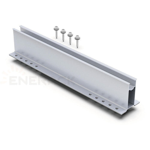 Enerack 70-mm-Minischiene (ERK-TRB-D28) mit Blechschrauben und EPDM-Pads
