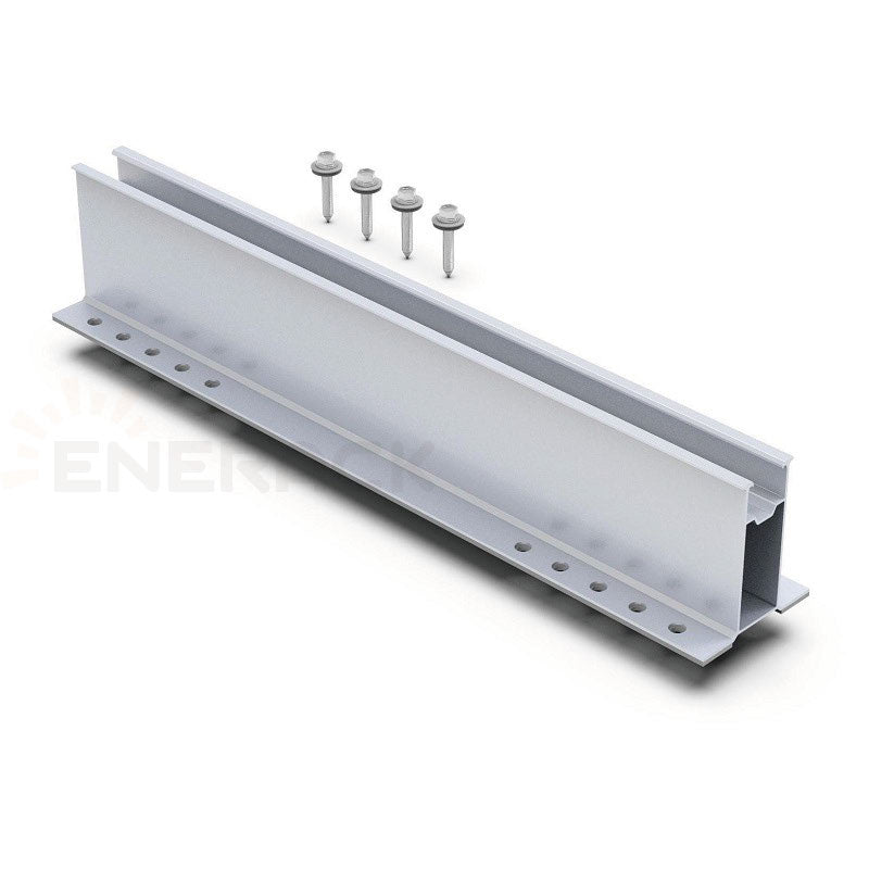 Enerack 70-mm-Minischiene (ERK-TRB-D28) mit Blechschrauben und EPDM-Pads