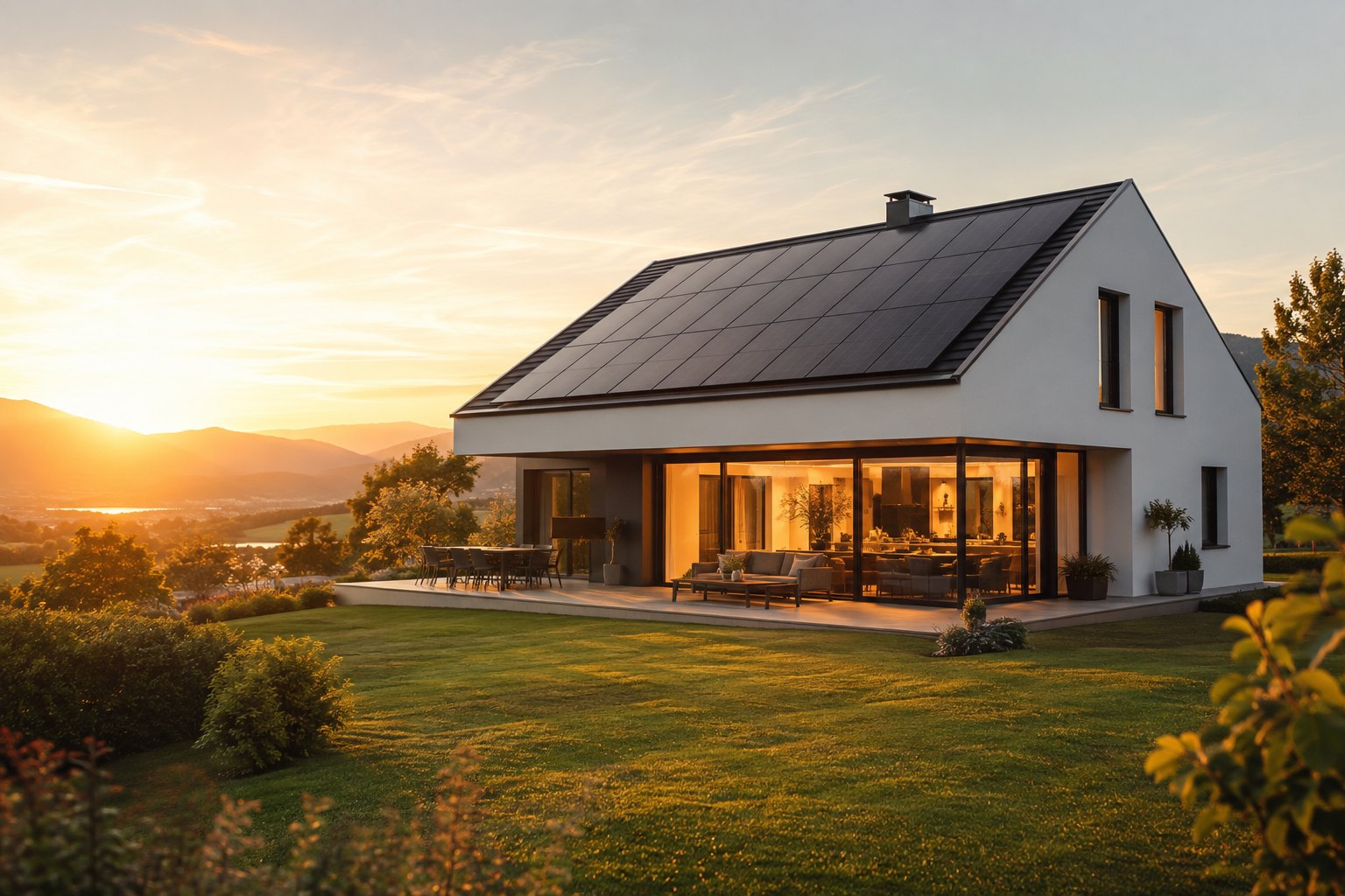 Photovoltaik Förderung Österreich – modernes Haus mit Solaranlage