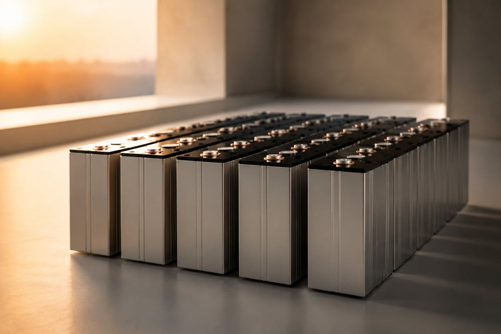 Prismatische LiFePO4-Batteriezellen, Makroaufnahme
