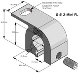 S-5! Z-Mini-Flange-Klemme Maßzeichnung mit Abmessungen
