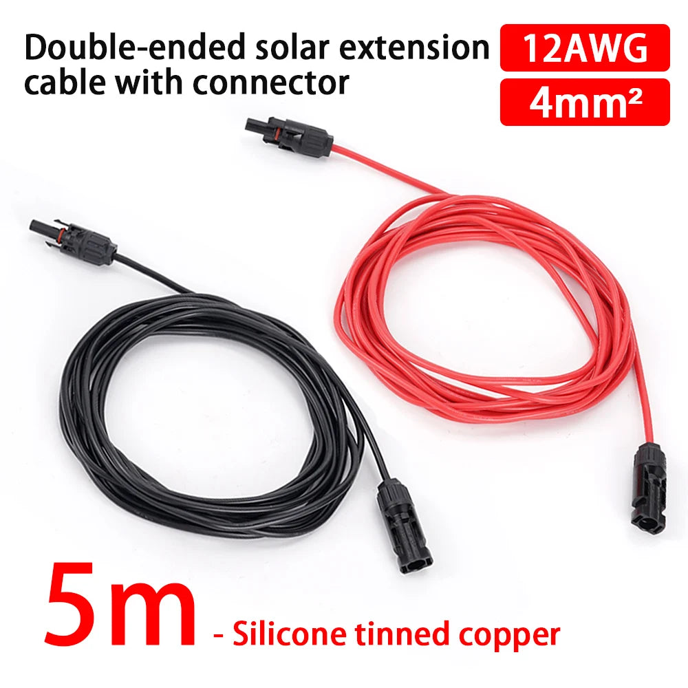 5/3M Doppelenden Solar-Verlängerungskabel mit Stecker 1000V/1500V PV DC-Stecker Solarkabel Photovoltaikdraht - SmartHome-Energy