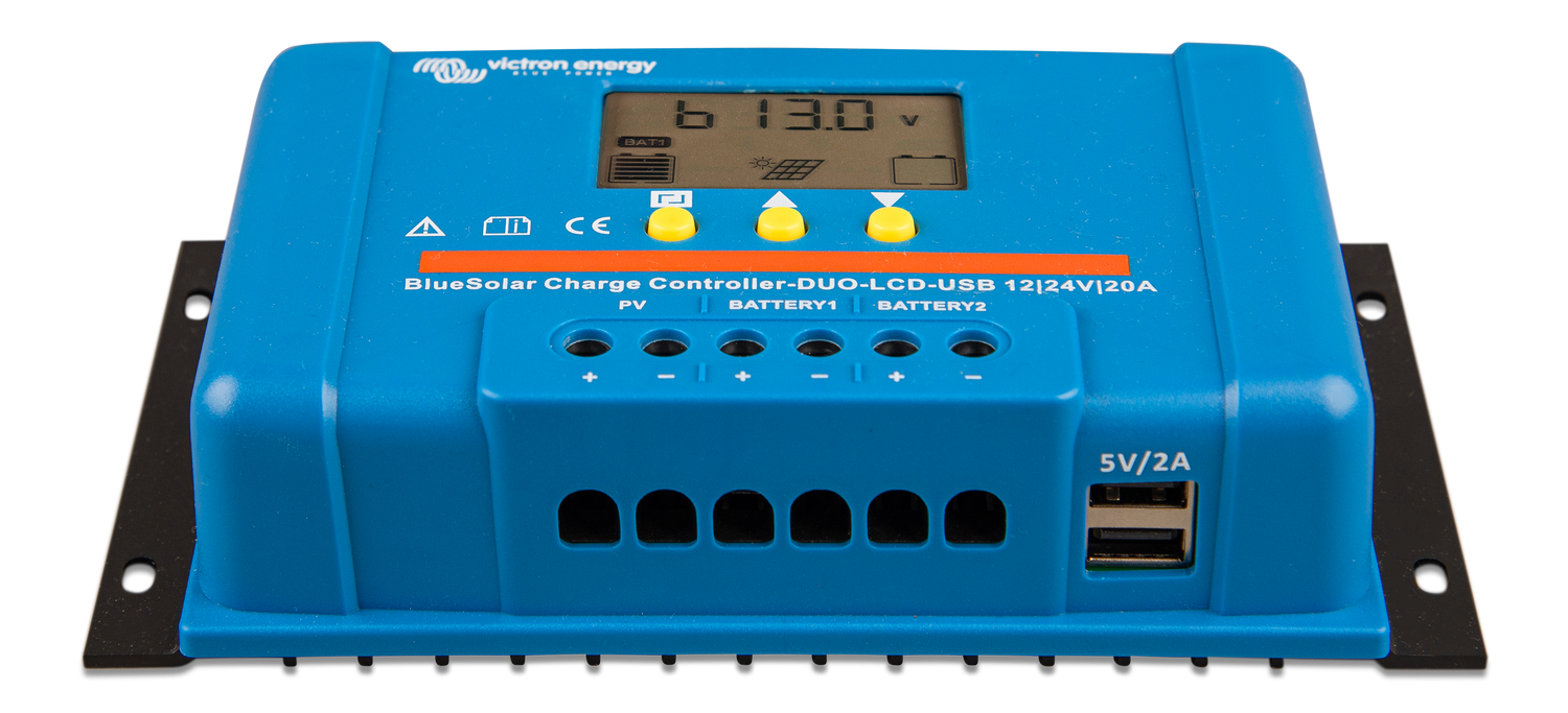 Victron BlueSolar PWM-LCD und USB DUO 12/24 V 20 A Herstellerbild