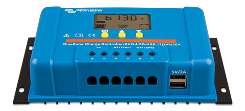 Victron BlueSolar PWM-LCD und USB DUO 12/24 V 20 A Herstellerbild