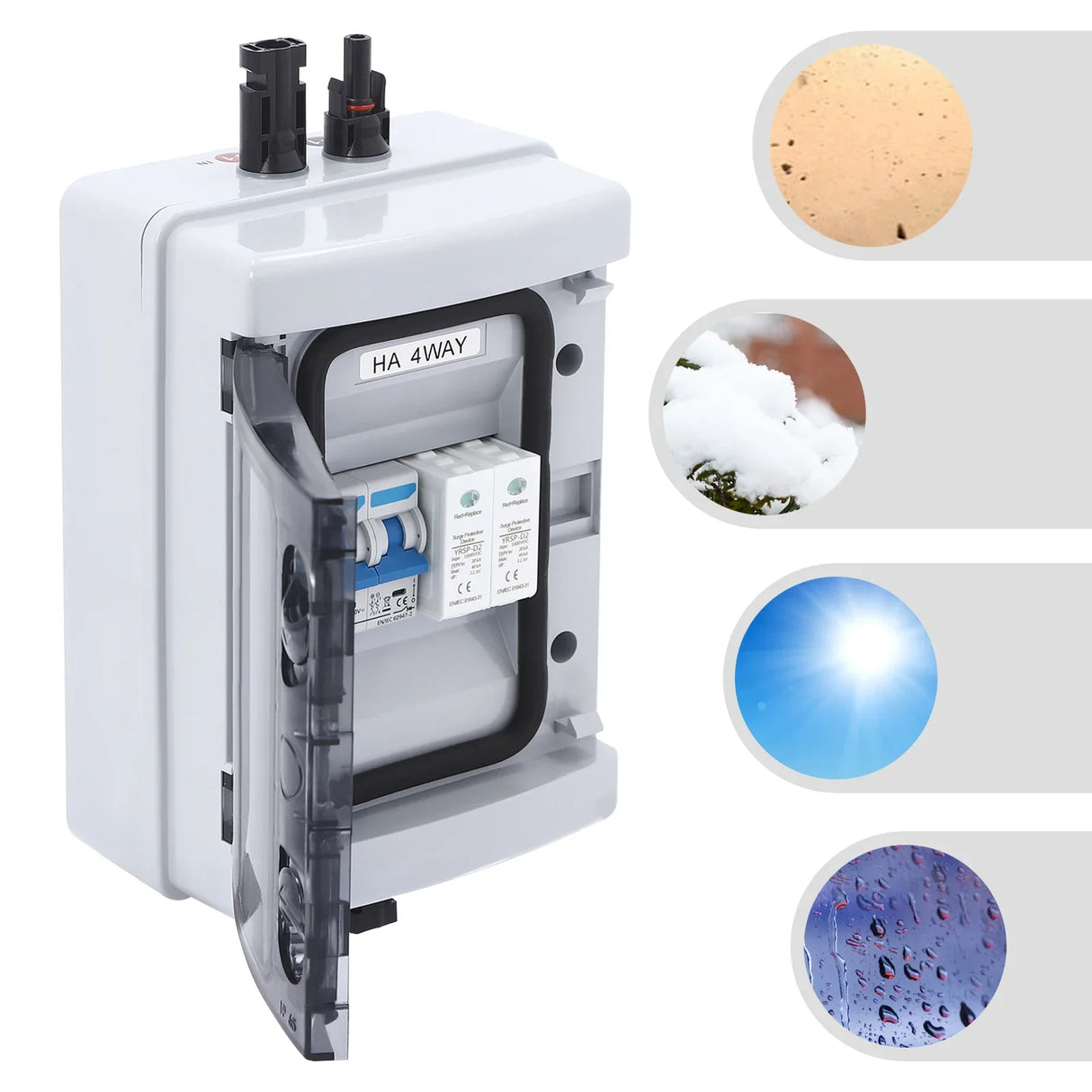 DC-Trennbox IP65 mit 4 MC4-Anschlüssen PV-Leistungsschalter-Kombinator für die Solarstromerzeugung - SmartHome-Energy