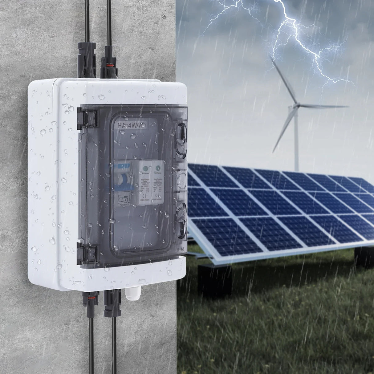 DC-Trennbox IP65 mit 4 MC4-Anschlüssen PV-Leistungsschalter-Kombinator für die Solarstromerzeugung - SmartHome-Energy