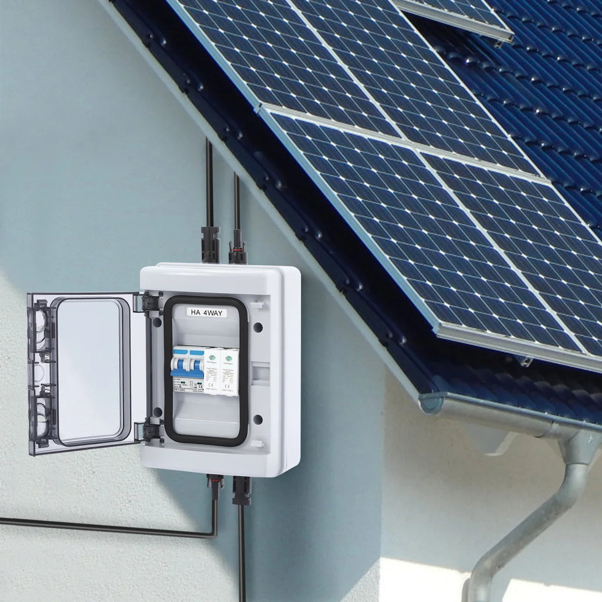 DC-Trennbox IP65 mit 4 MC4-Anschlüssen PV-Leistungsschalter-Kombinator für die Solarstromerzeugung - SmartHome-Energy