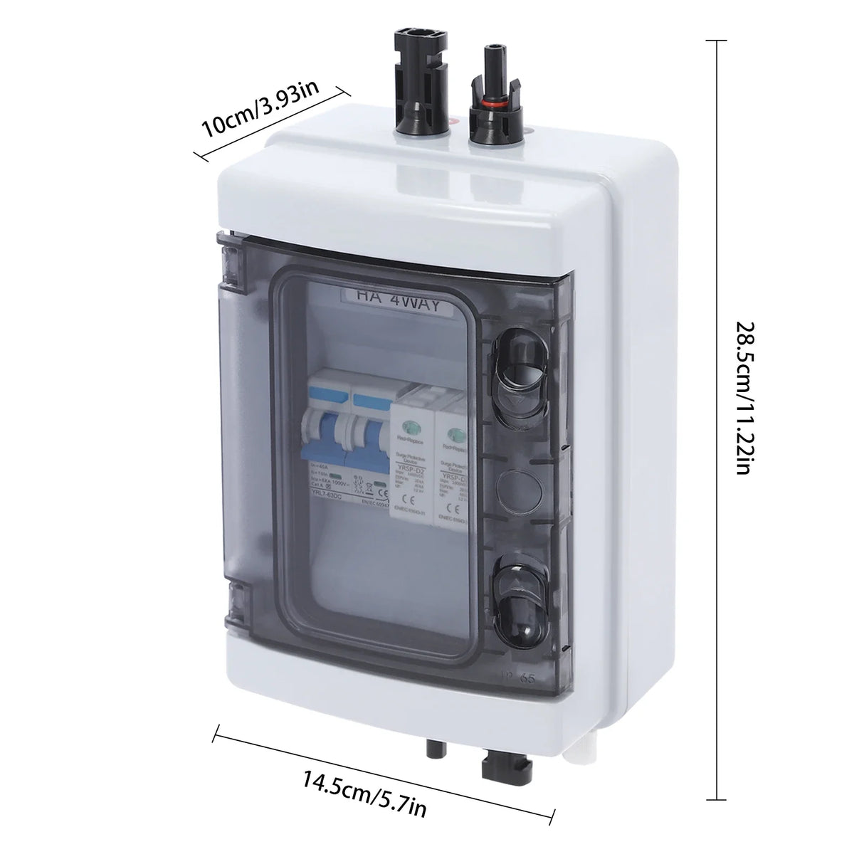 DC-Trennbox IP65 mit 4 MC4-Anschlüssen PV-Leistungsschalter-Kombinator für die Solarstromerzeugung - SmartHome-Energy