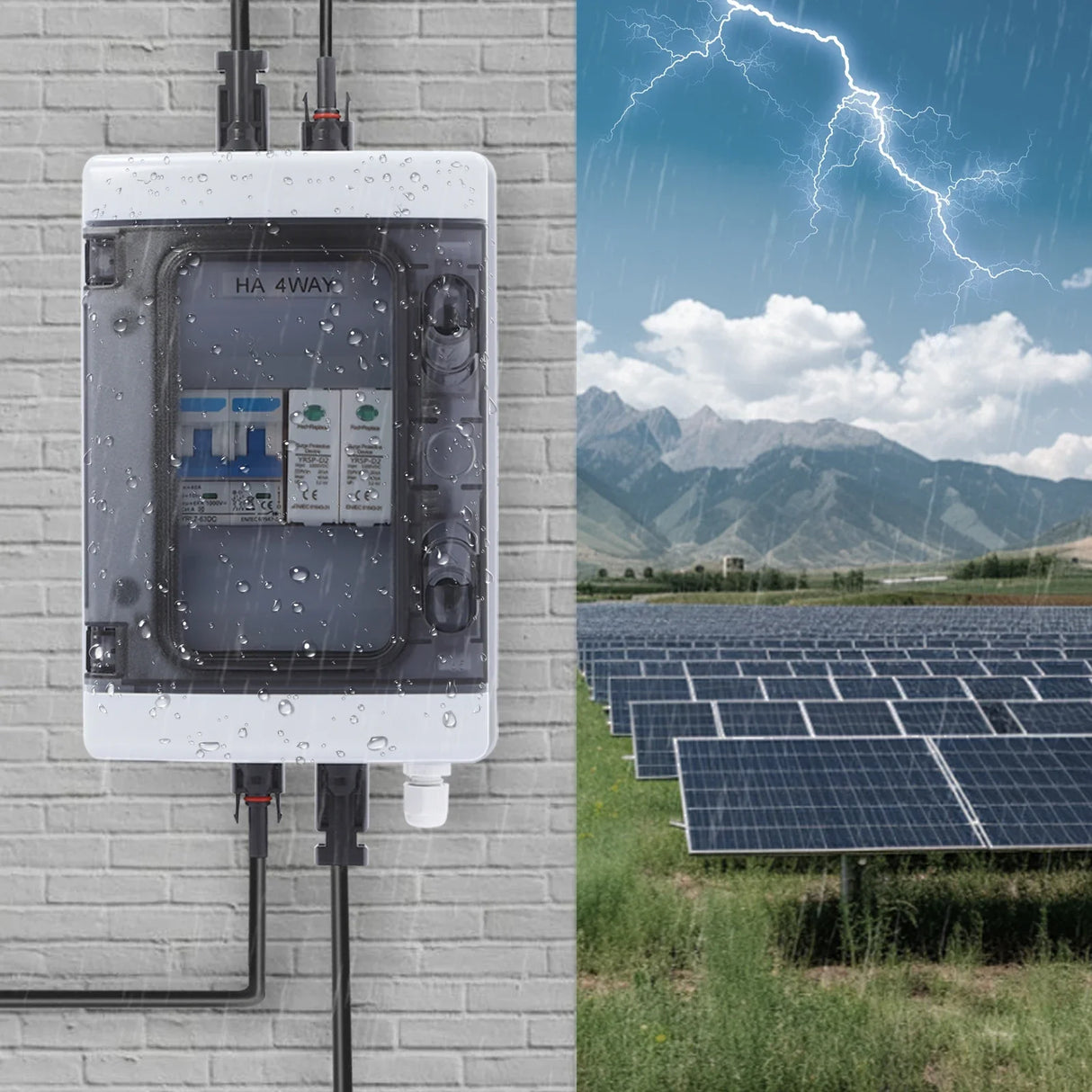 DC-Trennbox IP65 mit 4 MC4-Anschlüssen PV-Leistungsschalter-Kombinator für die Solarstromerzeugung - SmartHome-Energy