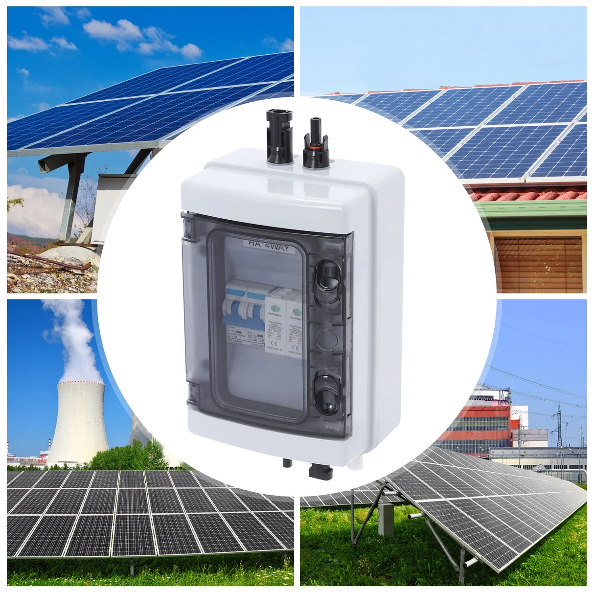 DC-Trennbox IP65 mit 4 MC4-Anschlüssen PV-Leistungsschalter-Kombinator für die Solarstromerzeugung - SmartHome-Energy