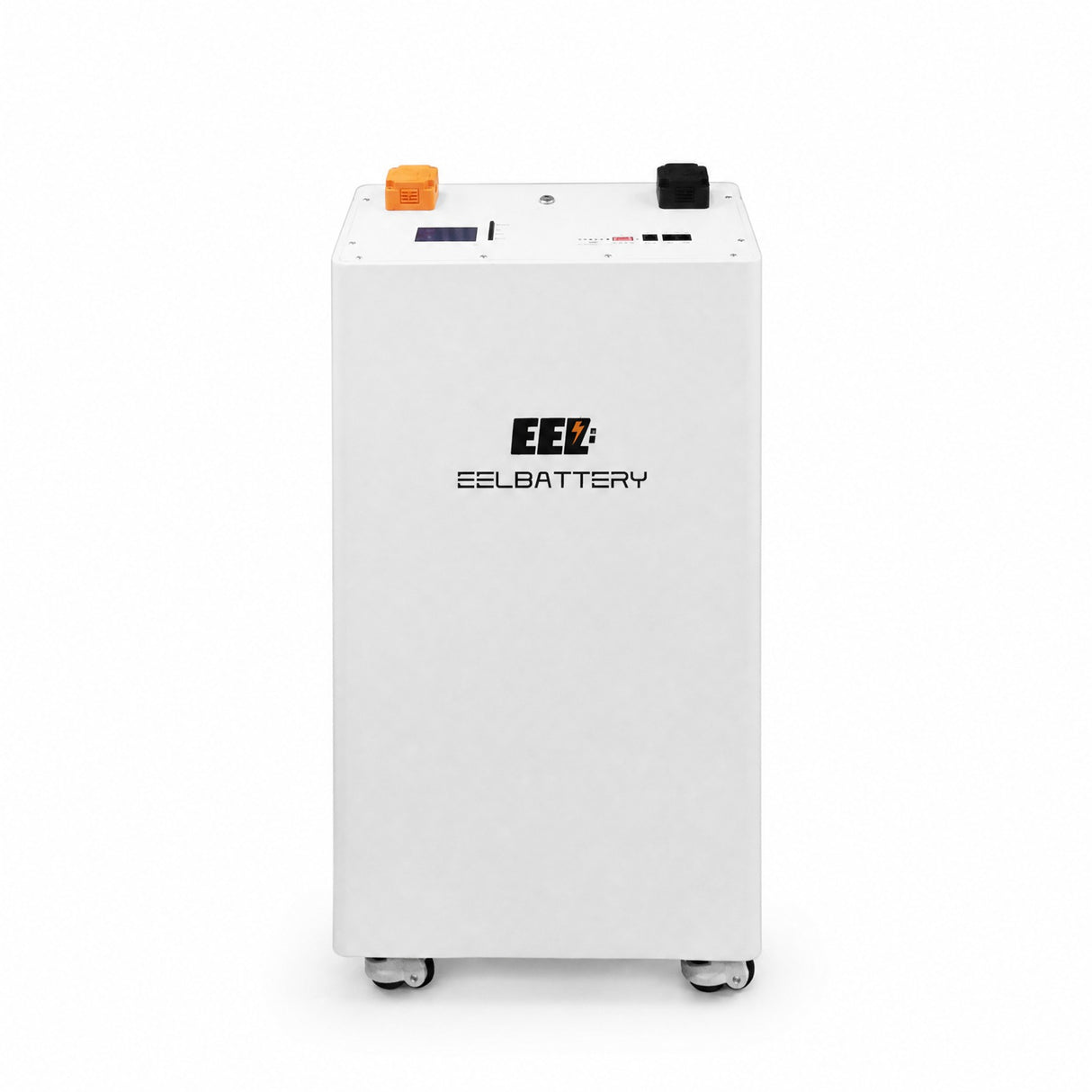 EEL V2 48V DIY-Batteriebox vertikal in Weiß mit EN 200 A BMS, Display und Rollen