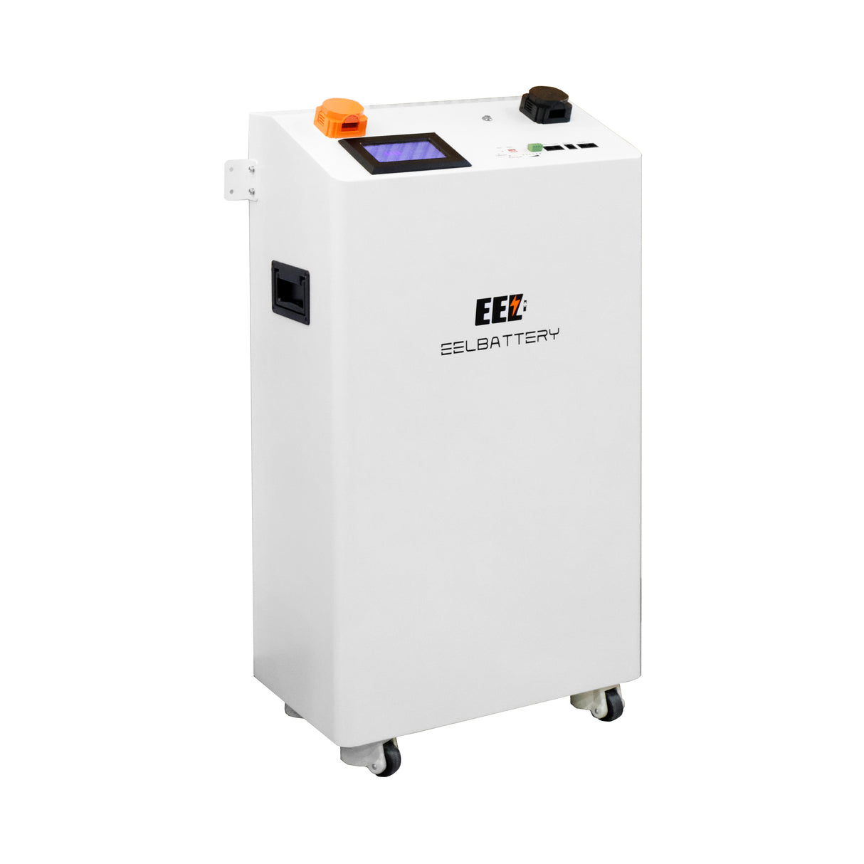 EEL V2 48V DIY-Batteriebox vertikal aus seitlicher Perspektive mit Rollen