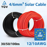 Solar Power Kabel 4/6mm2 
12/10AWG Kabel Photovoltaik 
TÜV 
Kabel für PV Paneel 
Rot Schwarz PVC Double Layer - SmartHome-Energy