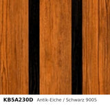 Budmat Fassadenlamellen Dekor KB5A230D Antik-Eiche / Schwarz 9005