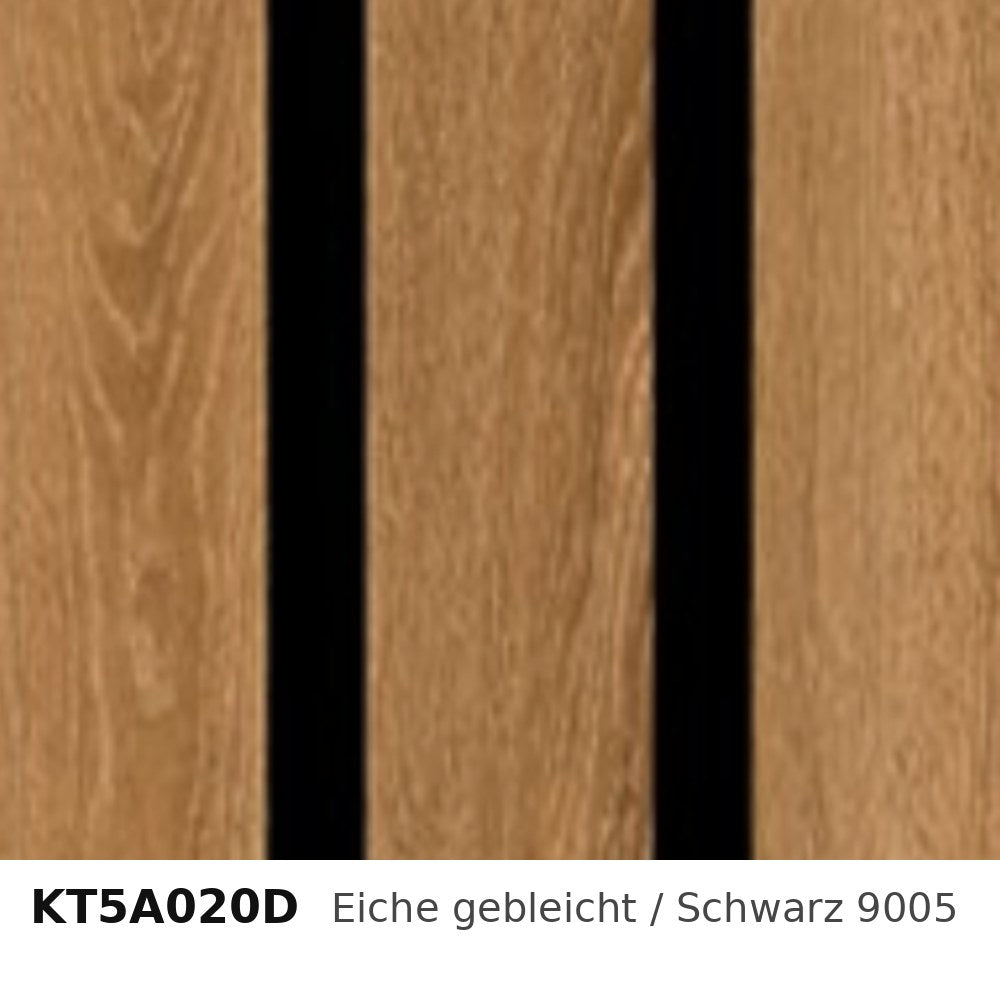 Budmat Fassadenlamellen Dekor KT5A020D Eiche gebleicht / Schwarz 9005