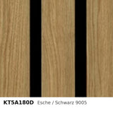 Budmat Fassadenlamellen Dekor KT5A180D Esche / Schwarz 9005