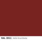 Budmat Fassadenlamellen Farbe RAL 3011 Helle Kirschfarbe