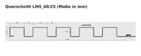 Budmat Fassadenlamelle LM5_40/25 Querschnitt mit Maßen