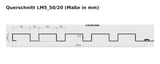 Budmat Fassadenlamelle LM5_50/20 Querschnitt mit Maßen