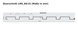 Budmat Fassadenlamelle LM5_60/15 Querschnitt mit Maßen