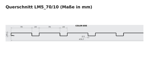 Budmat Fassadenlamelle LM5_70/10 Querschnitt mit Maßen