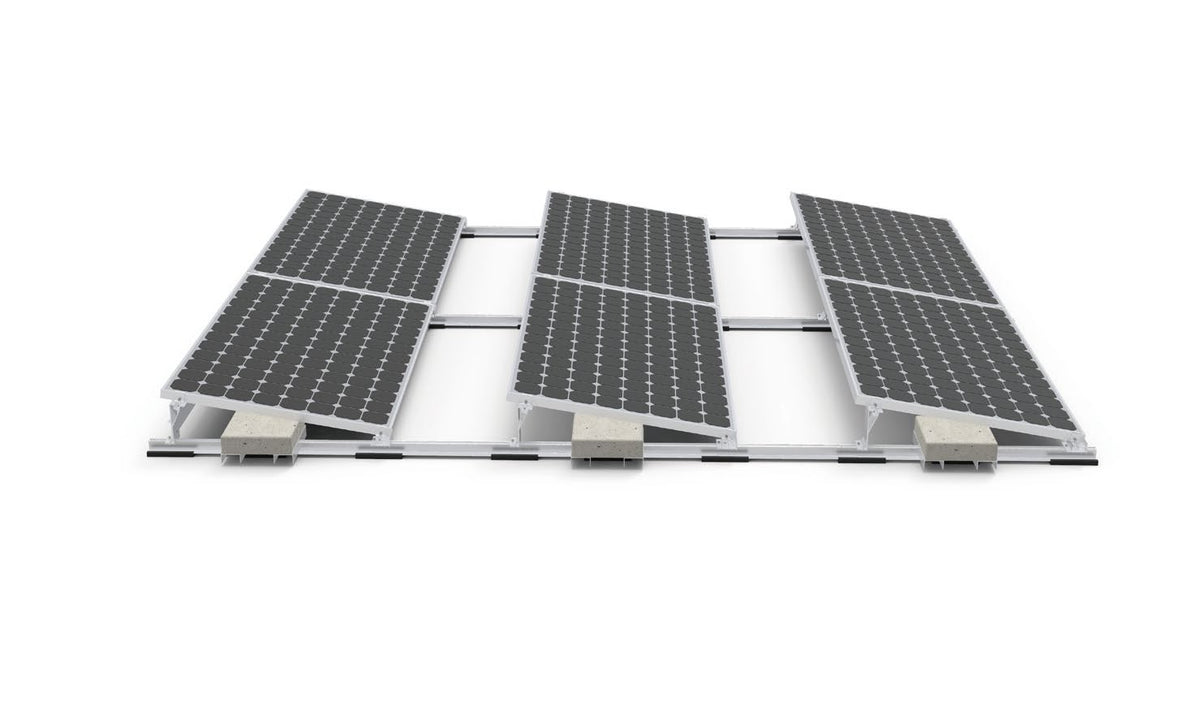 Enerack Ballasted-PRO Flachdachsystem 10° Süd-Aufständerung
