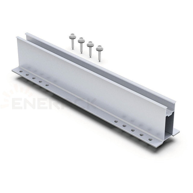 Enerack 70-mm-Minischiene (ERK-TRB-D28) mit Blechschrauben und EPDM-Pads