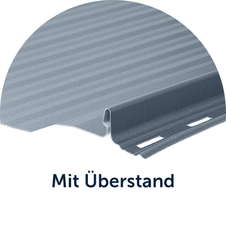 Falz-Version: mit Überstand